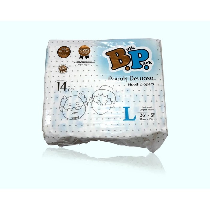 POPOK DEWASA BP BULK PACK REKAT SIZE L ISI 14 ADULT DIAPERS PROMO MURAH