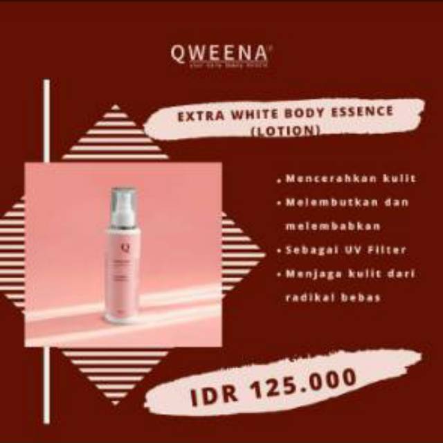 HANDBODY QWEENA / BODY LOTION QWEENA /EXTRA WHITE BODY ESSENCE