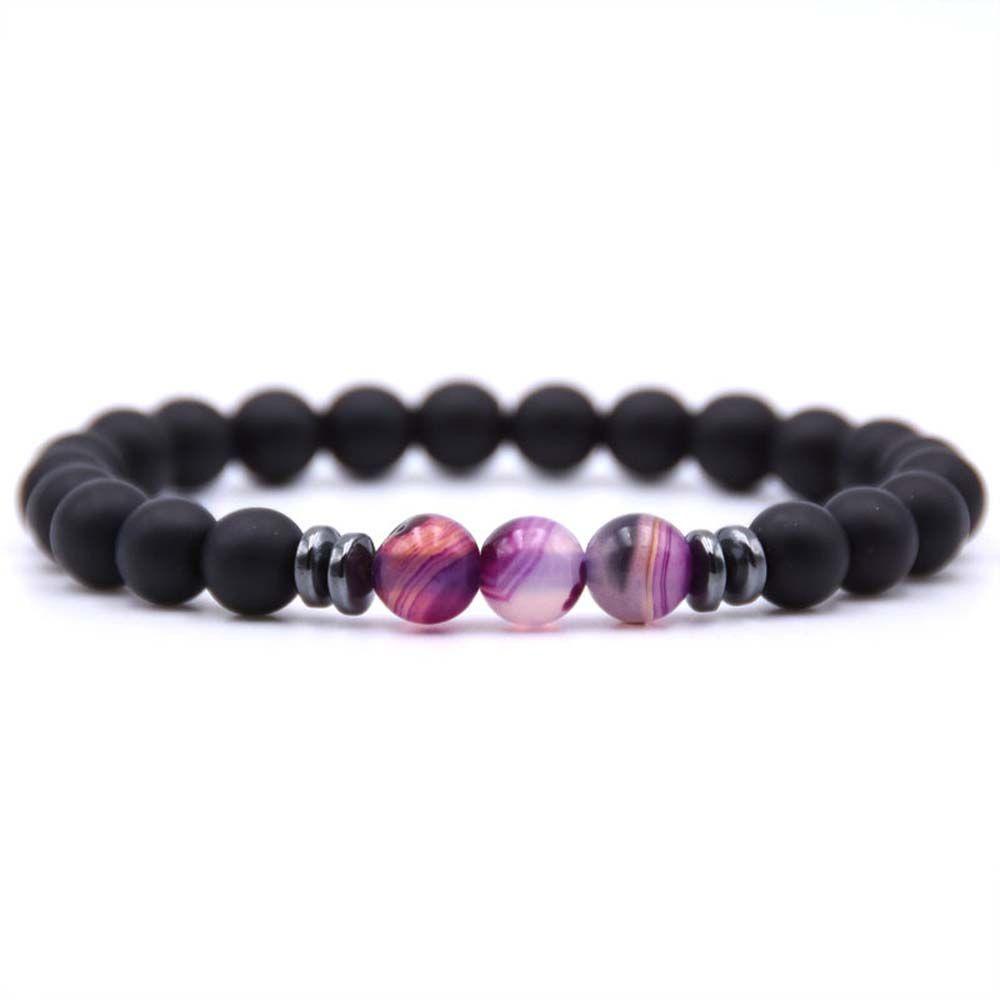 Gelang Agustina 7 Chakra Healing Balance Aksesoris Stretch Hadiah Wanita Pria Matte Yoga Bracelet