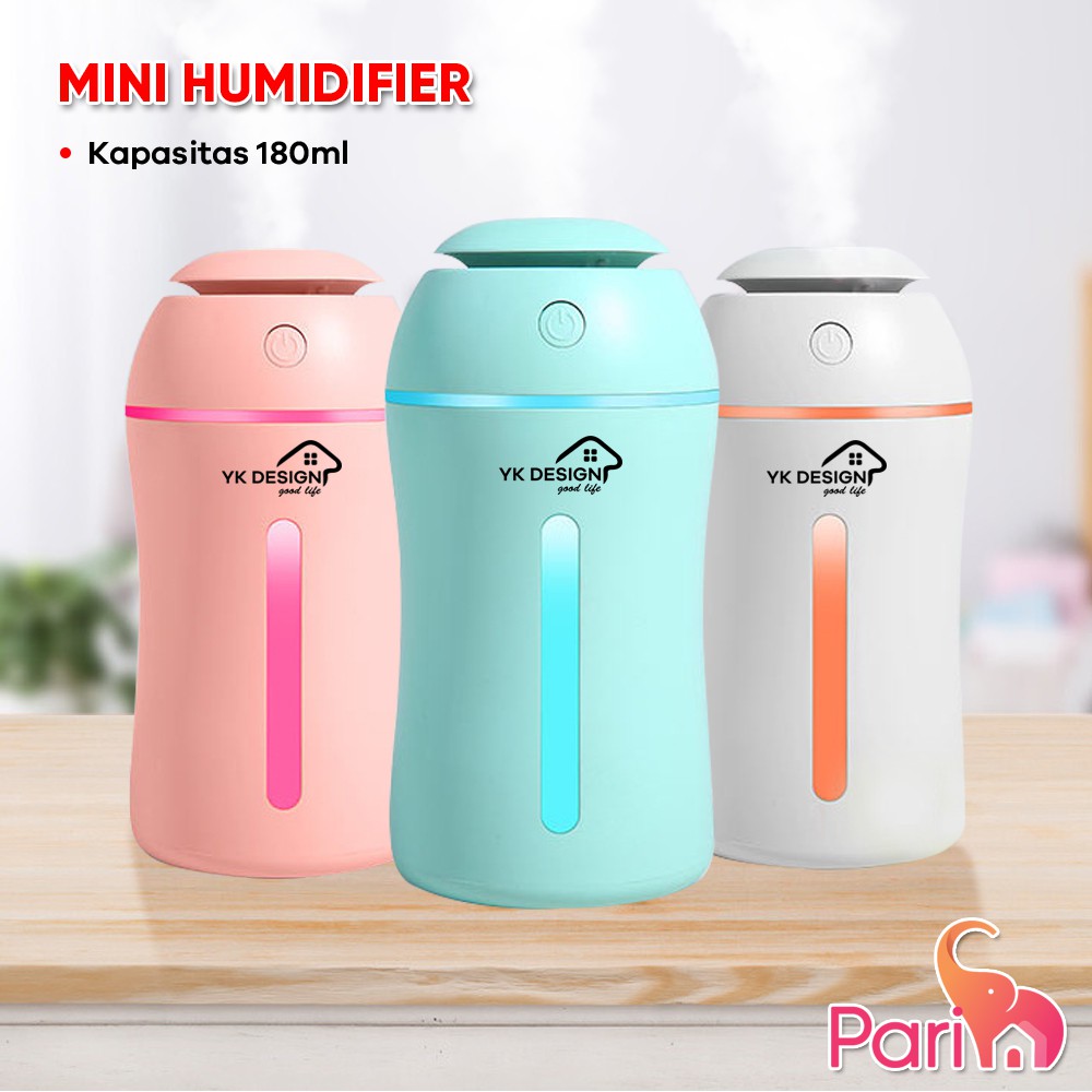 Pelembab Udara Mini / Mini Humidifier USB MICRO dengan Lampu LED Warna Bermerek YK DESIGN YK-512