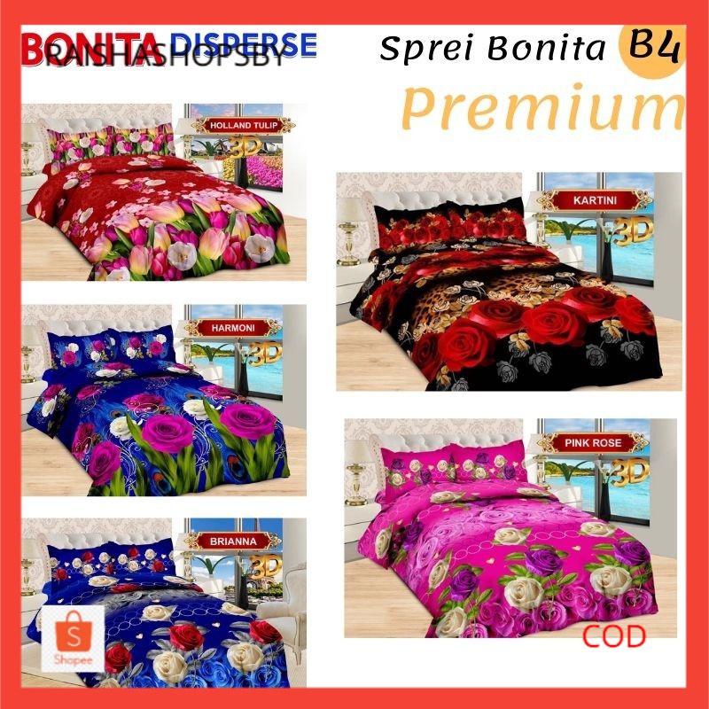 Rc sprei bonita b4 180x200 marissa holland tulip lovely rose wedding redwood