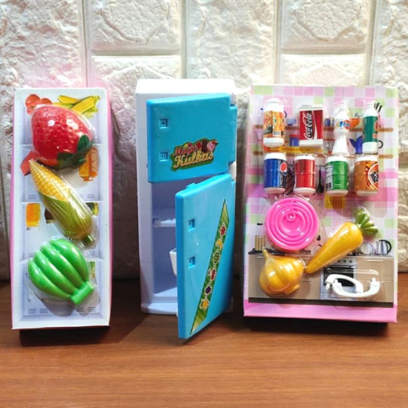 Mainan Magic Kulkas Set Perlangkapan Kitchen Dapur Anak Perempuan Cewe