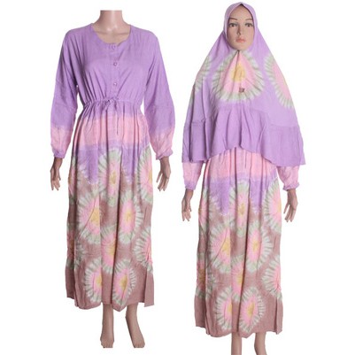 Gamis + Jilbab Syari Batik Tiedye Soft V.2