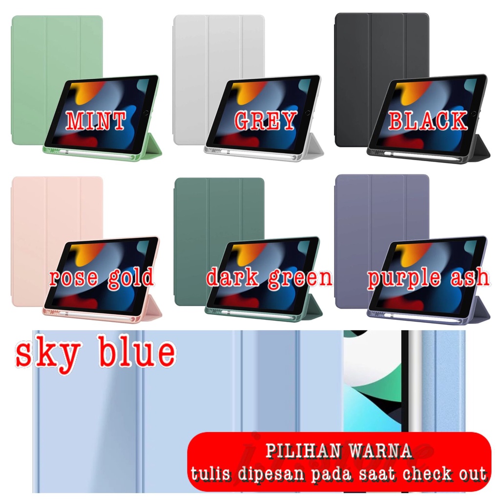 SOFT PEN HOLDER dan FLIP CASE IPAD 9 / 8 / 7 / 6 / 5 / IPAD PRO 10.5 / PRO 11 / PRO 12.9 / IPAD AIR 5 / AIR 4 / AIR 3 / IPAD MINI 6 / MINI 5 AUTO LOCK