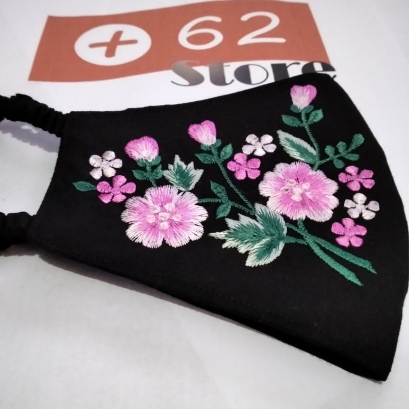Masker Bordir Mawar