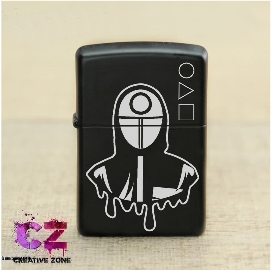 CUSTOM CETAK UKIR LASER GRAFIR KOREK API ZIPPO SQUID GAME LIGHTER