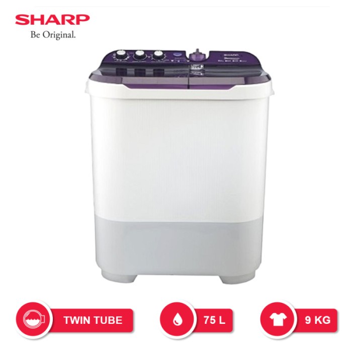 Mesin Cuci Sharp 2 Tabung 9 kg ES-T95CR