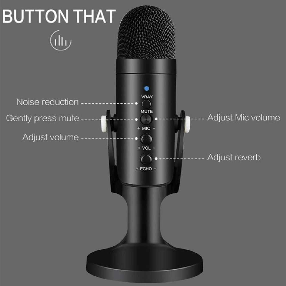 (BISA COD) RVOSTR ICREATIVE Microphone Condenser USB Mikrofon Kondensor Stand - JD-900