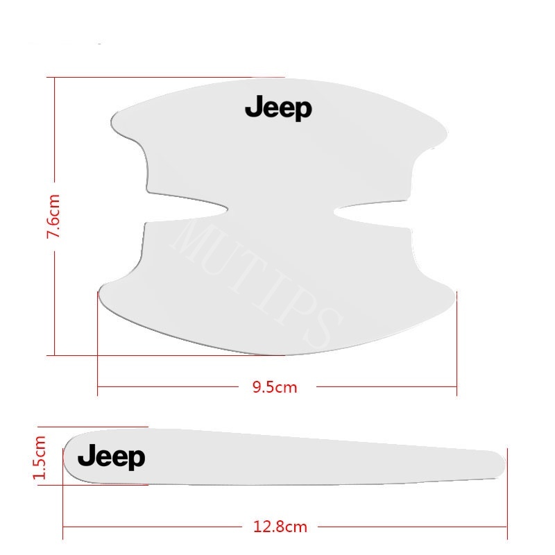 8pcs Stiker Pelindung Gagang Pintu Mobil Transparan Anti Gores Untuk Jeep Renegade Compass 2022 Willys Wrangler jk Cherokee xj