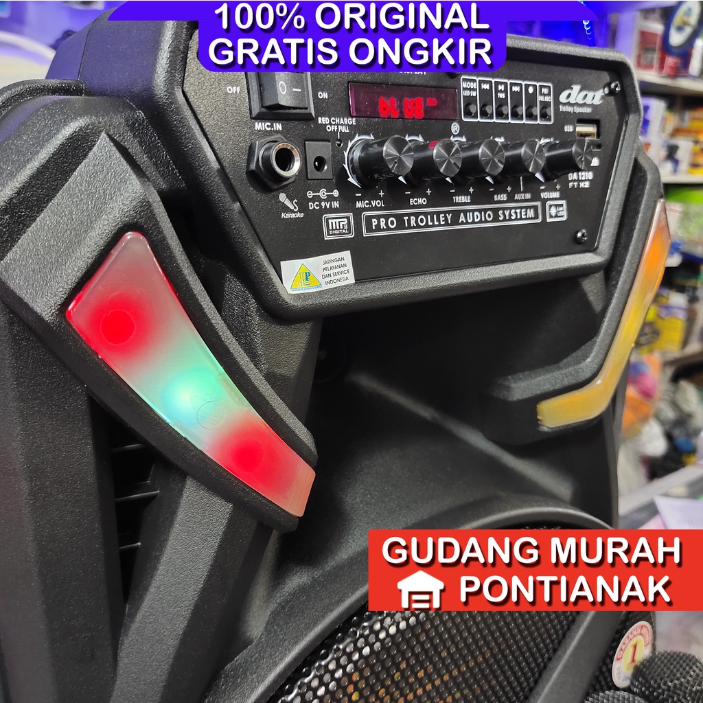 Speaker Portable DAT Bluethoot Wireless DT 1210 FT X2 DT 1210FT X2 New Type 2 Mic Wireless 12Inch