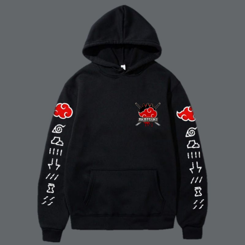 jaket hoodie anak akatsuki naruto | jaket akatsuki | bahan flece katun