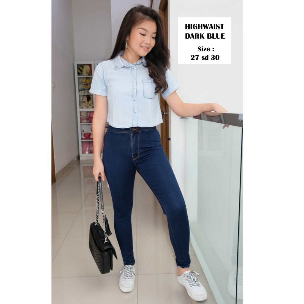 HIGHWAIST BASIC SOFT JEANS WANITA Kekinian Murah Reseller Dropship Aman