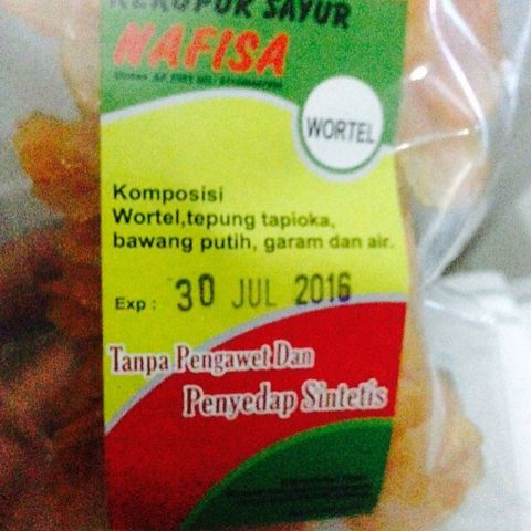 

Kerupuk sayur varian wortel