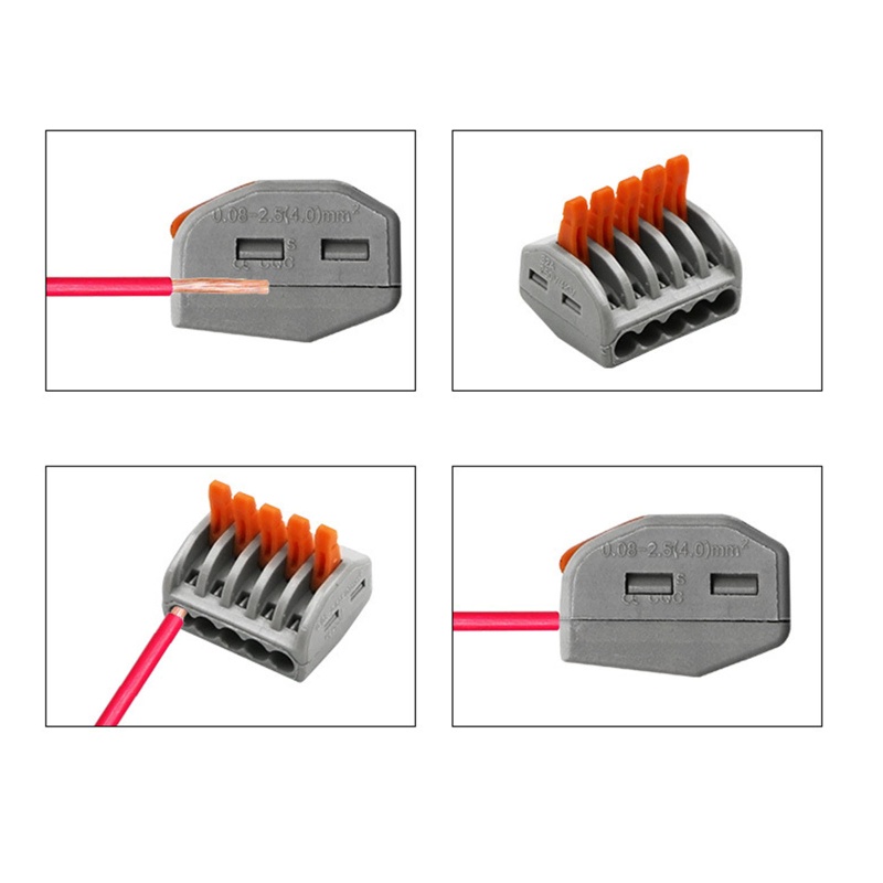 Bt Wiring Terminal Block 2per3 /5Port Lever Wire Nut Untuk Berbagai Jenis Kabel