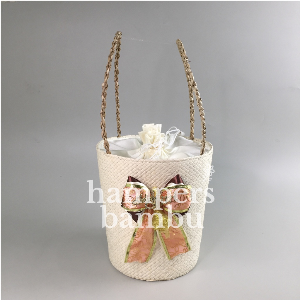 Tas Pandan Tabung Lebaran / Tas anyaman / Hampers toples kue kering