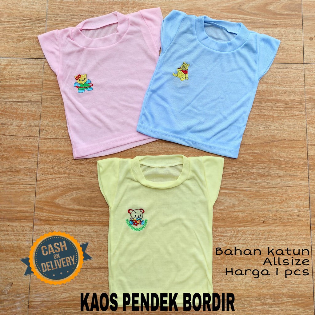 Kaos bayi pendek BORDIR perlengkapan bayi lahir