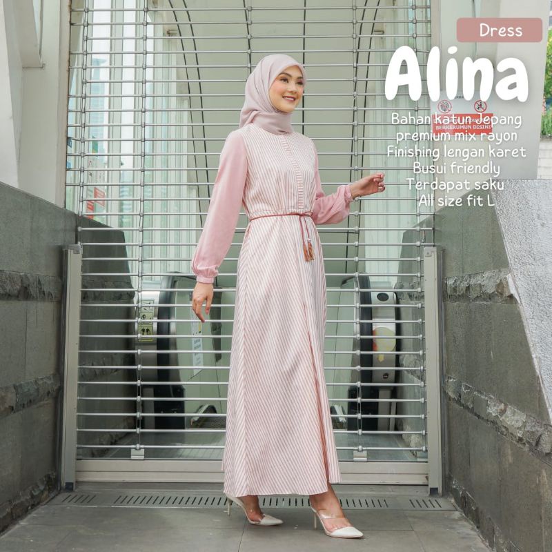 New - Gamis Dewasa Katun Homey Dress Salur Bahan Katun Jepang Bahan Tebal Nyaman Dipakai | Bisa Cod