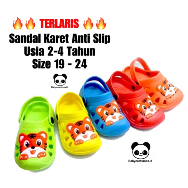  2 4 tahun Lokal  Sandal  Karet  Meow Sandal  Baim Anak 