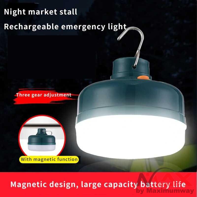 Lampu LED Clapsell Lampu Bohlam Gantung LED Night Light Rechargeable 50W - V51 Warna Hijau