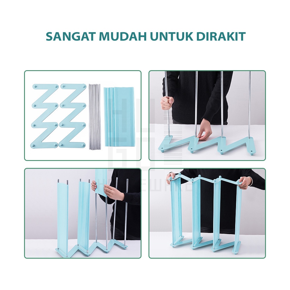 Rak Sepatu ZIG ZAG 4 Susun Rak Buku Serbaguna Mudah Bongkar Pasang Rak Sepatu Stainlees GOSHOP88