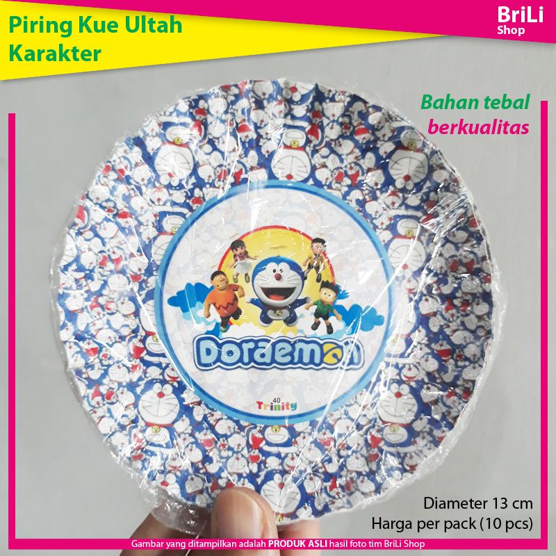 Piring Kertas Kue Ultah Ulang Tahun Doraemon Karakter Doremon