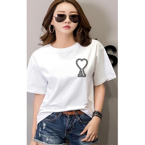 Kaos wanita Love A Baju lengan pendek wanita Kaos Distro wanita Atasan Wanita