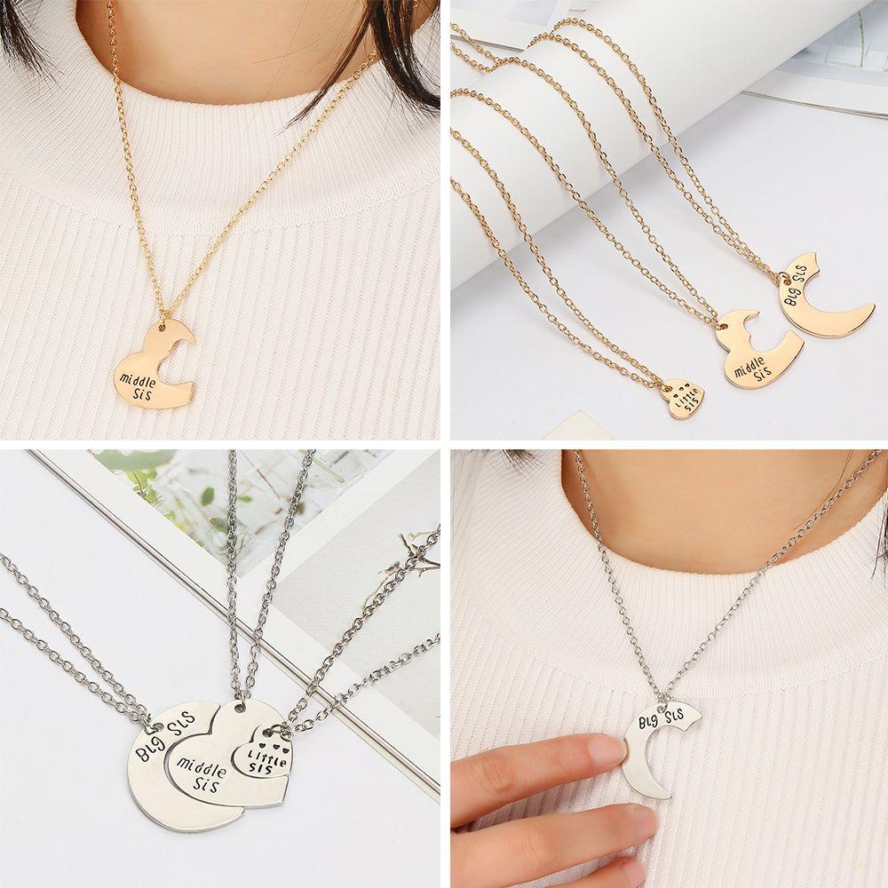 Lily 3biji/Set Jahitan Kalung Fashion Sahabat Kakak Kecil Kalung Kakak Baik