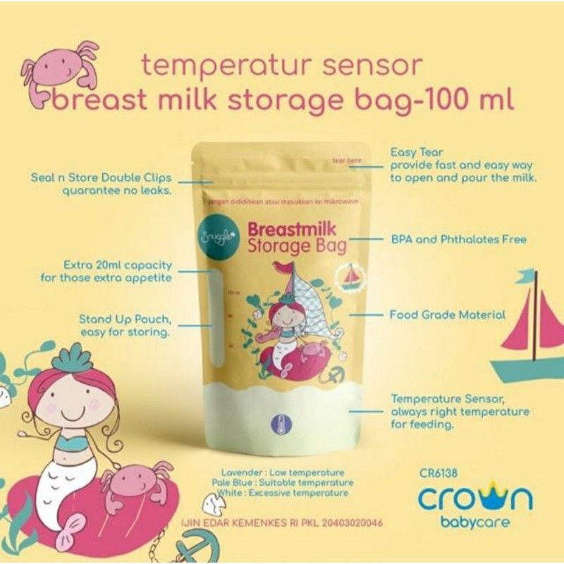 Crown Kantong Asi 100ml + Extra 20ml - Crown Storage Breastmilk 100+20ml