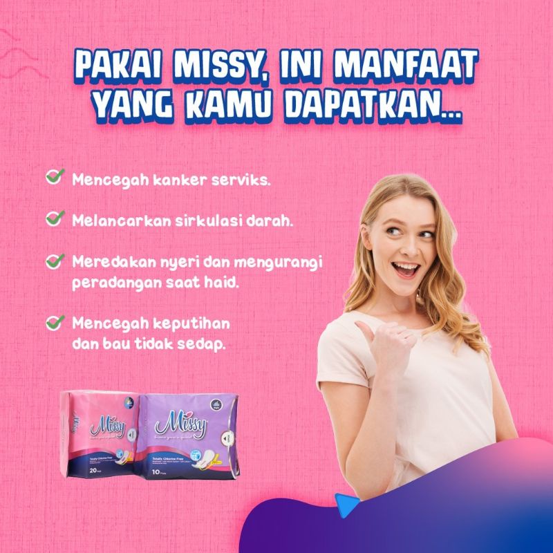 Missy Pembalut Wanita/Pembalut Missy Pantyliner