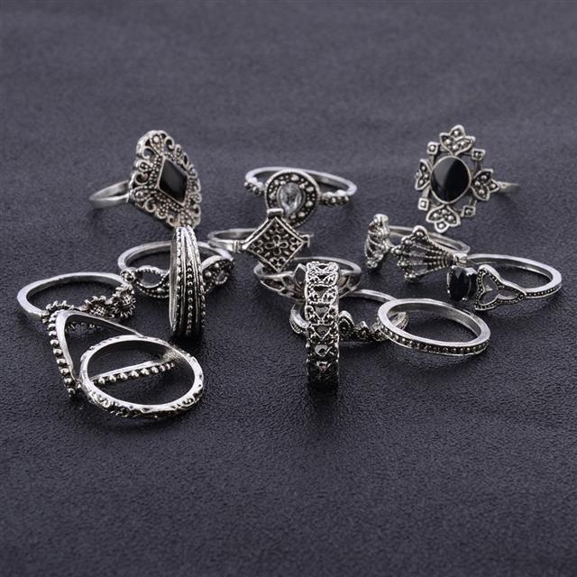 Eropa dan Amerika retro wanita geometris persegi gem bunga matahari lotus air drop 15-piece set cinc