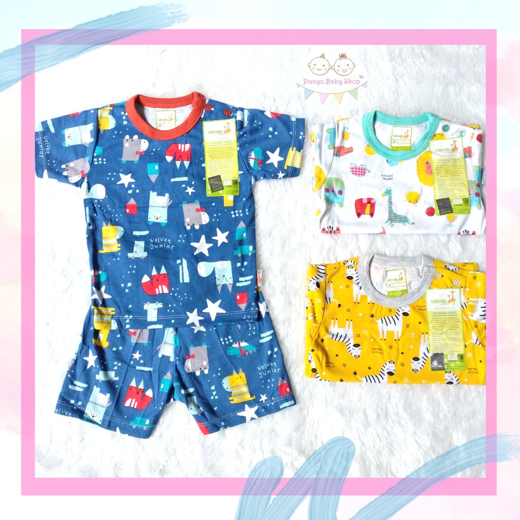 VELVET JUNIOR Baju Setelan Pendek Bayi Motif Terbaru ...