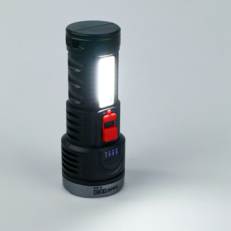 Senter LED Torch Waterproof USB Rechargeable Cree XPE Cob 7800 Lumens bl-822 Black