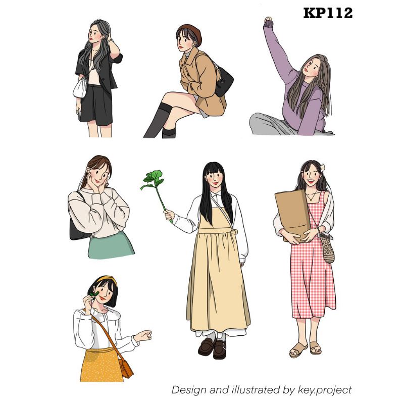 

Sticker Aesthetic Korean Girls /Stiker Pack/Stiker Jurnal