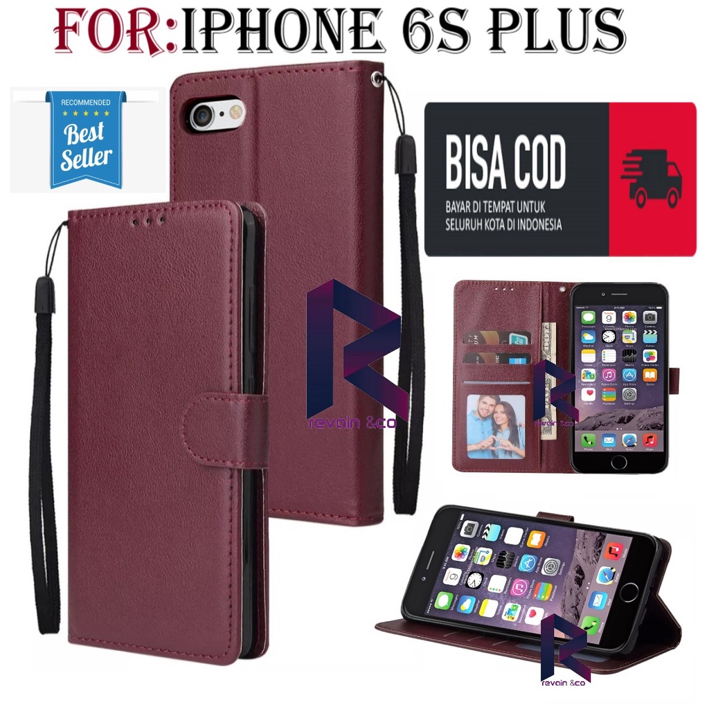 FLIP COVER IPHONE 6 PLUS/6S PLUS CASING FLIP WALLET LEATHER KULIT PREMIUM SARUNG BUKA TUTUP FLIP CASE IPHONE 6S PLUS