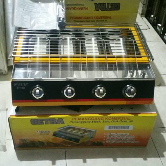 Kompor pemanggang sosis getra cover kaca