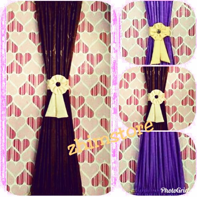 Gorden/gordyn/hordeng jendela ruang tamu /tirai kamar ikat kupu kupu minimalis