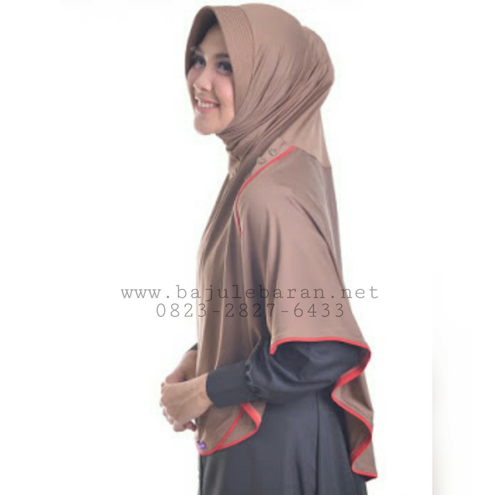 Nibras Hijab Agata Bergo Warna Coklat Milo Pet Antem Reini Polyspandex