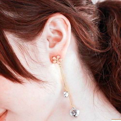 Simple Long Paragraph Plush Ball Pendant Earrings 02E7EAr