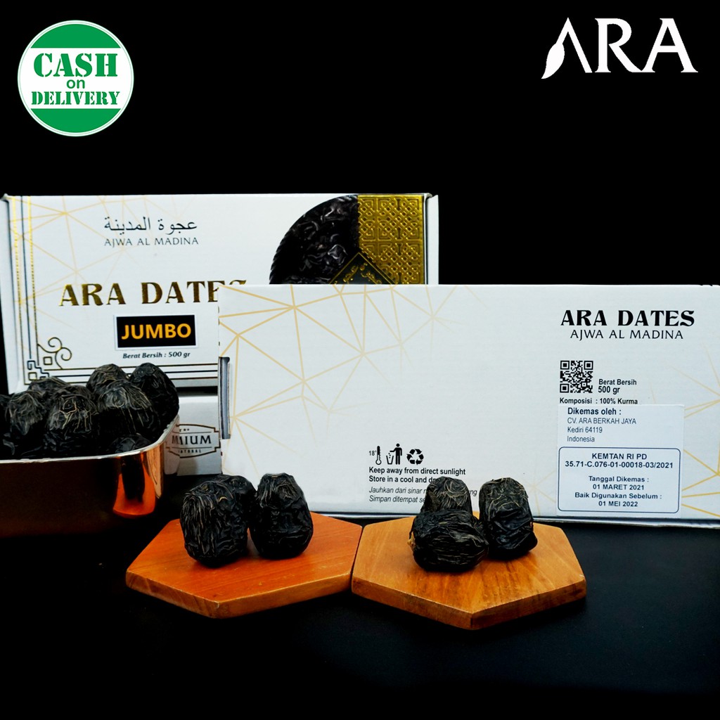 Kurma Ajwa Jumbo PREMIUM KEMTAN ARA DATES 1kg Original