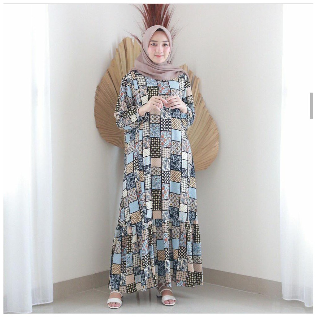 VISCOSE MAXY DRESS BY PUSATGROSIR_SOLO/ DRESS MAXY GAMIS LONG DRESS MOTIF ETNIK ETHNIC