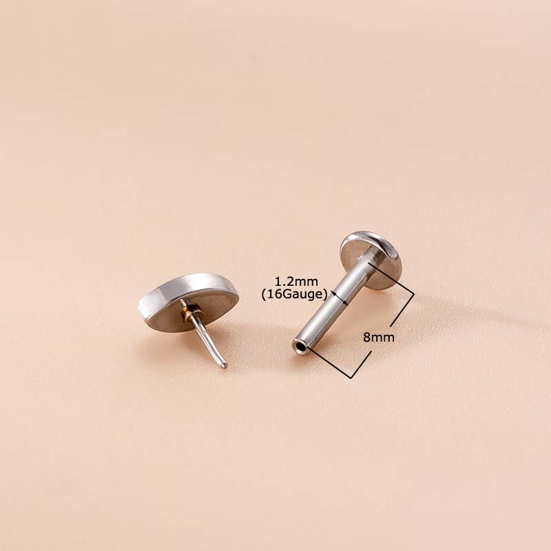 1pc Anting Tindik Bibir Bahan Stainless Steel 16G Hias Zircon Untuk Wanita