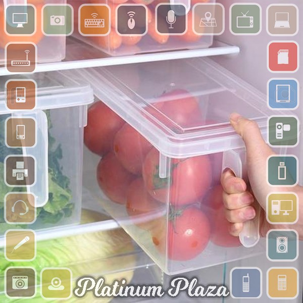 Strongwell Kotak Kontainer Makanan Kulkas Kitchen Storage Food Box 31x15.6x13CM`24DJLY-- Transparent