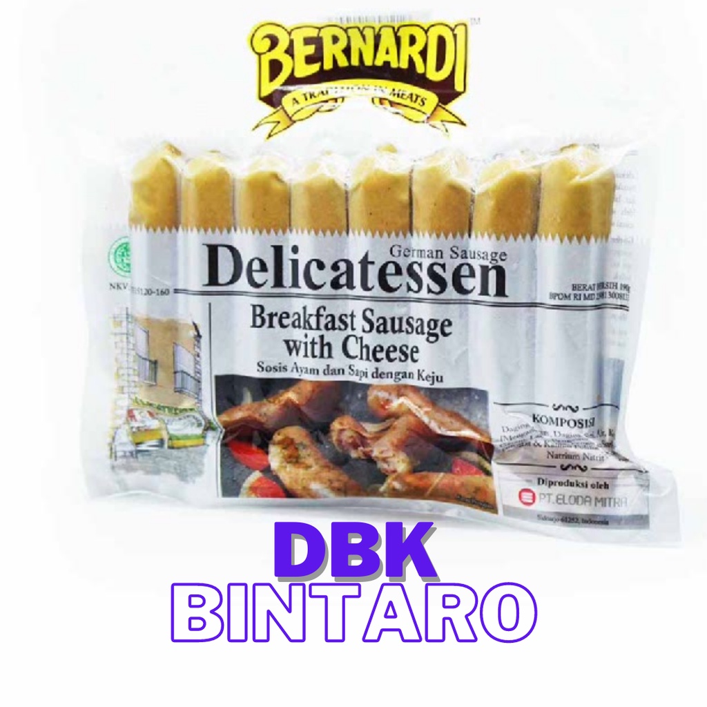 

BERNARDI sosis keju 190gr deli breakfast sausage with cheese sapi ayam