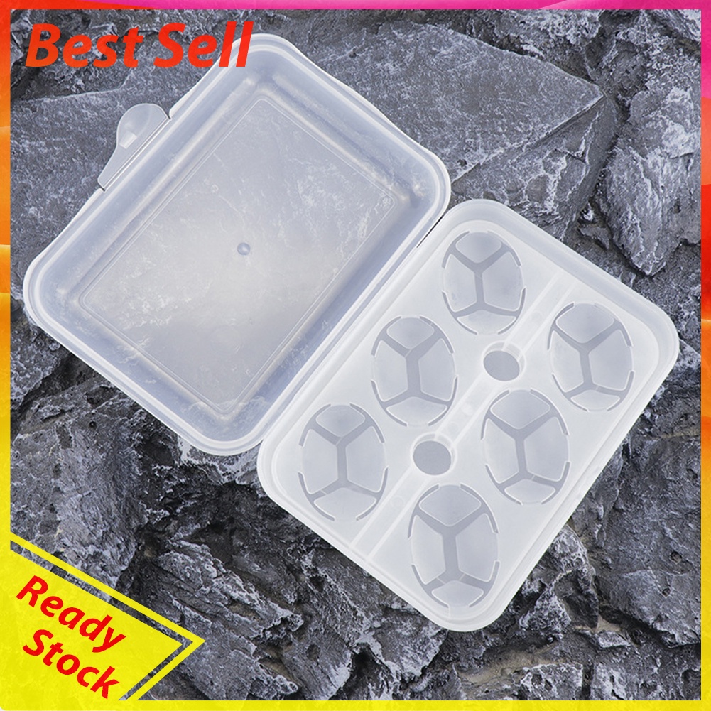 6 Slots Egg Storage Box Portable Egg Tray Container for Outdoor Camping BBQ