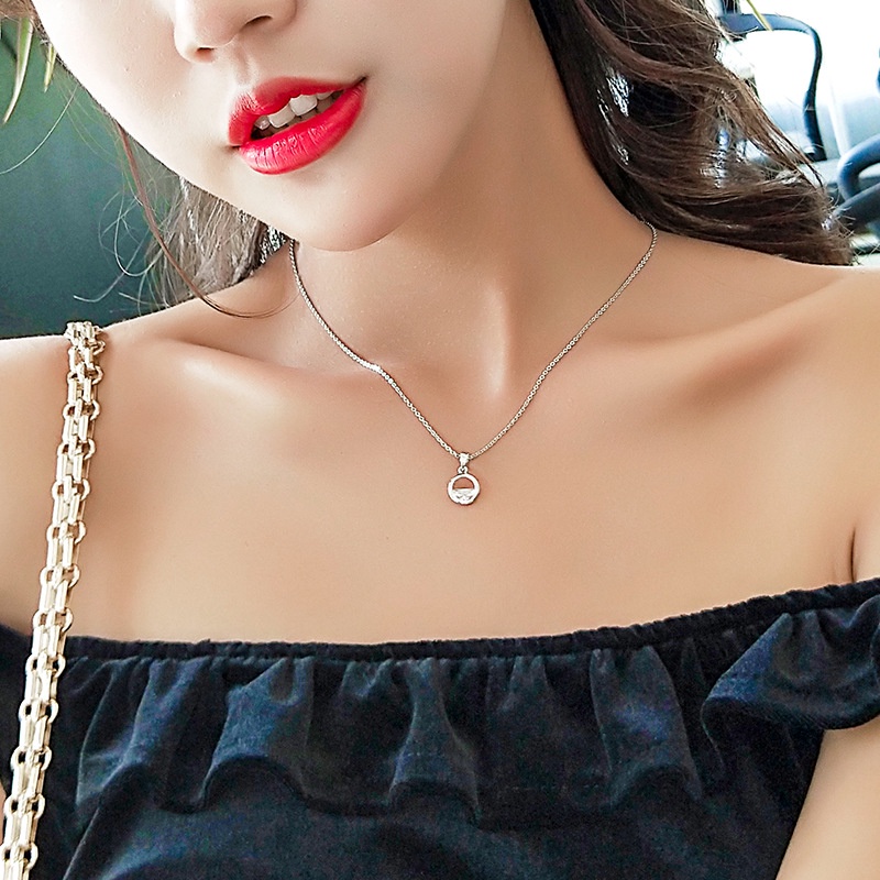 [Ready Stock]Fashion Silver-Plated Necklace Simple Spring Clavicle Chain