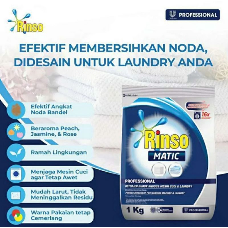 Rinso matic 3kg (bubuk)