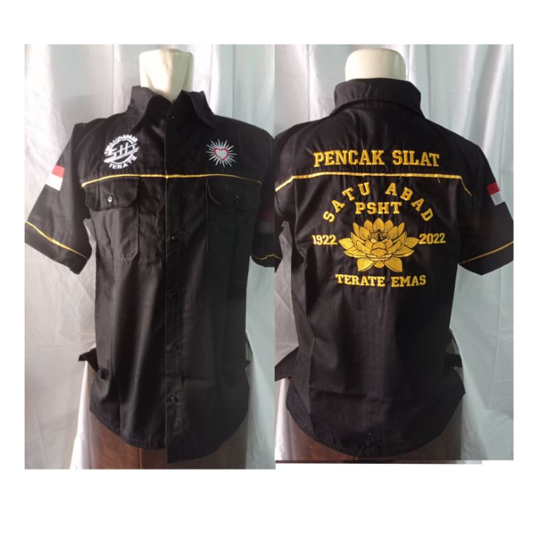 KEMEJA PSHT-KEMEJA PSHT SATU ABAD -KEMEJA PSHT BORDIR-HEM PSHT BORDIR-KEMAJA SATU ABAD TERATE EMAS-K