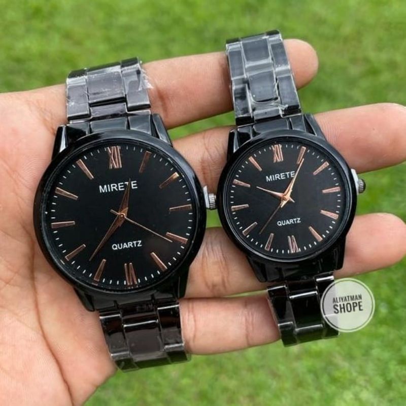 Jam Tangan Couple Mirete Kasual Sporty Pria Wanita Analog Jam Tangan Cowok Cewek Sepasang Strap Rantai Mirete Original Water Resistance / Jam Tangan Cod / Murah / Jarum / Analog / Stainles Stel / Pria / Wanita / Jam Tangan