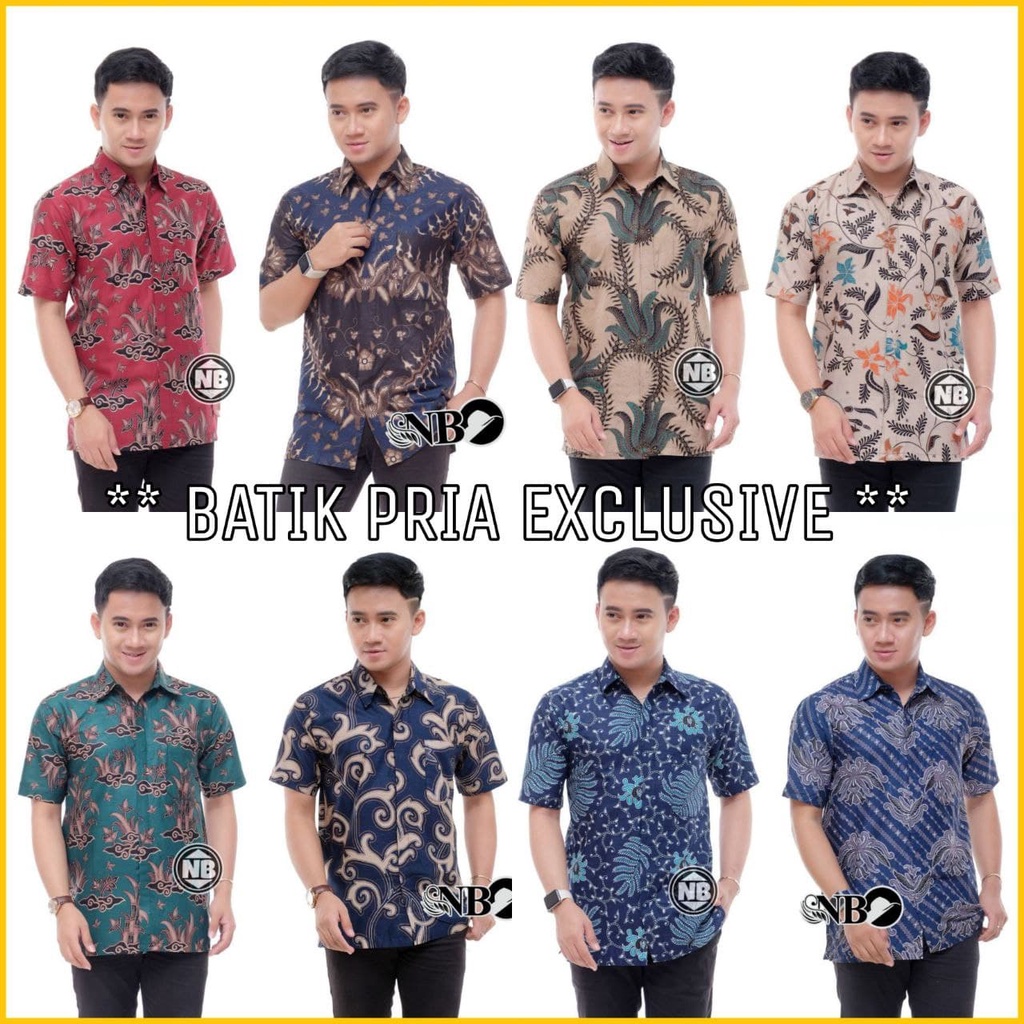 kemeja batik pria lengan pendek baju batik pria batik kantor seragam kerja ukuran reguler m.l.xl