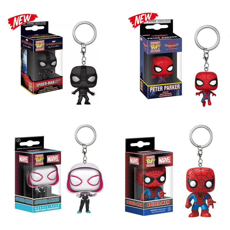 &lt;Available&gt; 1pcs Funko POP Gantungan Kunci PVC Marvel Avengers Spider-Man Gwen Koleksi Action Figure